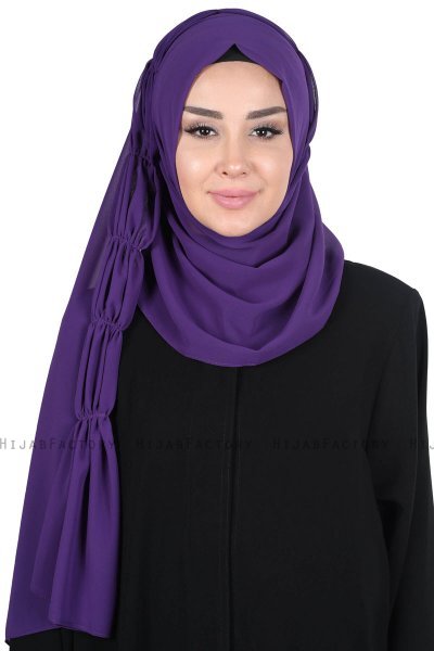 Disa - Lila Praktisk Chiffon Hijab