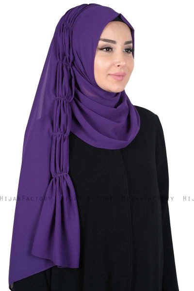 Disa - Lila Praktisk Chiffon Hijab