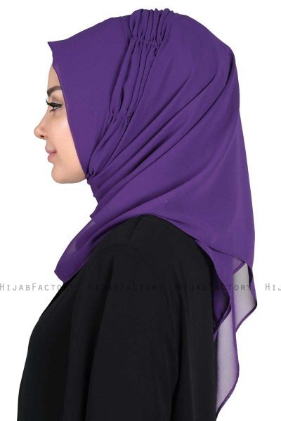 Disa - Lila Praktisk Chiffon Hijab