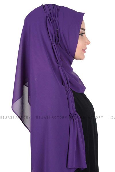 Disa - Lila Praktisk Chiffon Hijab