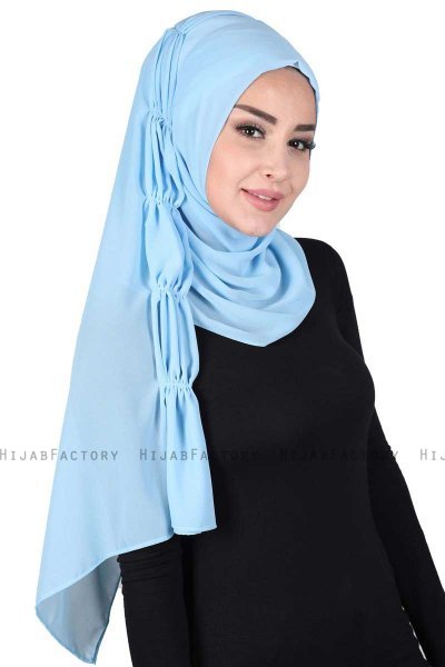 Disa - Ljusblå Praktisk Chiffon Hijab