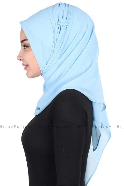 Disa - Ljusblå Praktisk Chiffon Hijab