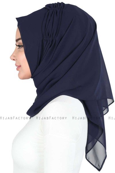 Disa - Marinblå Praktisk Chiffon Hijab