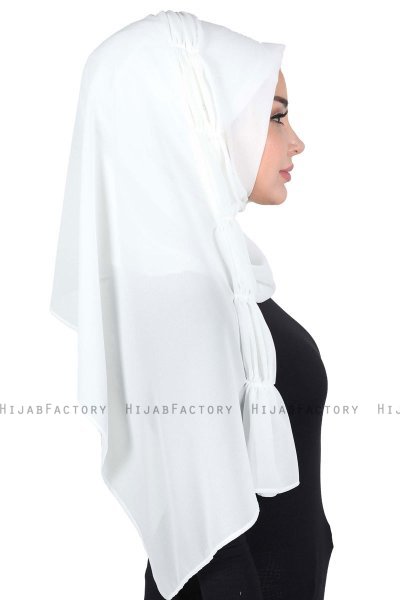 Disa - Offwhite Praktisk Chiffon Hijab
