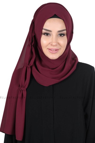 Disa - Plommon Praktisk Chiffon Hijab