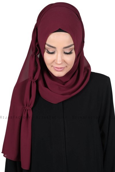 Disa - Plommon Praktisk Chiffon Hijab