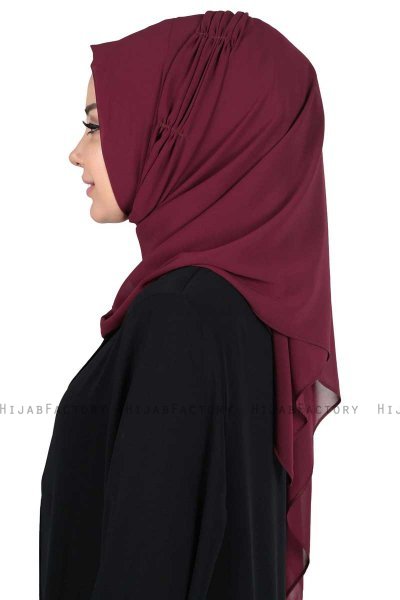Disa - Plommon Praktisk Chiffon Hijab