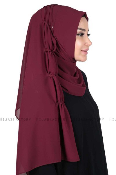 Disa - Plommon Praktisk Chiffon Hijab