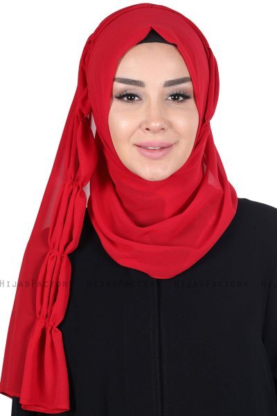 Disa - Röd Praktisk Chiffon Hijab