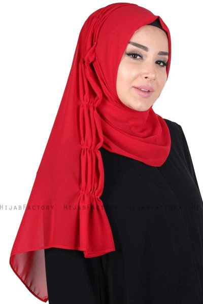 Disa - Röd Praktisk Chiffon Hijab