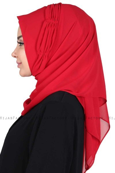 Disa - Röd Praktisk Chiffon Hijab