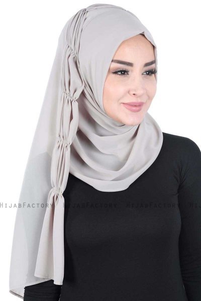 Disa - Taupe Praktisk Chiffon Hijab