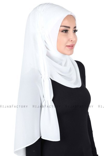 Disa - Vit Praktisk Chiffon Hijab