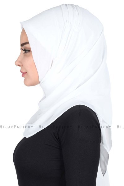 Disa - Vit Praktisk Chiffon Hijab