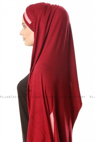 Duru - Bordeaux & Mörkrosa Jersey Hijab