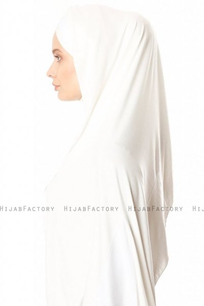 Duru - Creme & Vit Jersey Hijab