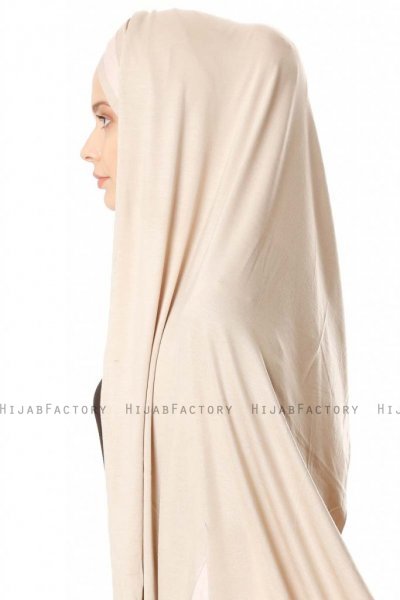 Duru - Ljus Taupe & Gammelrosa Jersey Hijab