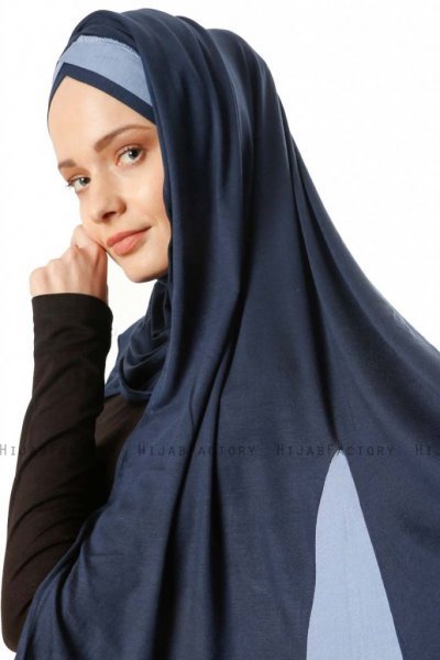 Duru - Marinblå & Indigo Jersey Hijab