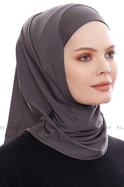 Elif - Antracit Sport Hijab - Ecardin