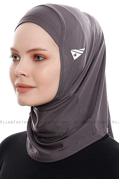 Elif - Antracit Sport Hijab - Ecardin