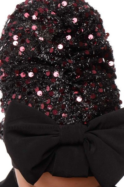 Enfleda - Svart & Bordeaux Turban