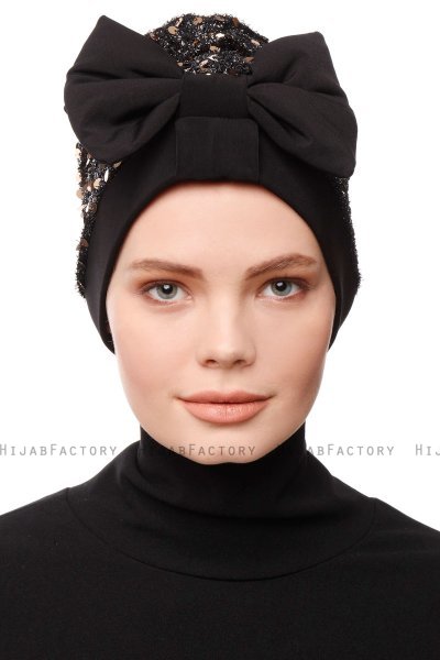 Enfleda - Svart & Gold Turban