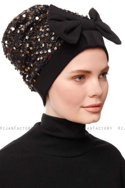 Enfleda - Svart & Gold Turban
