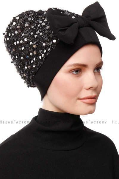 Enfleda - Svart & Ljusgrå Turban