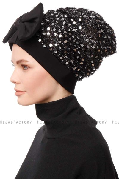Enfleda - Svart & Ljusgrå Turban
