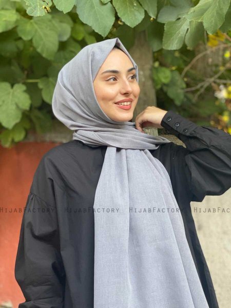 Ermina - Grå Bomull Hijab - Mirach