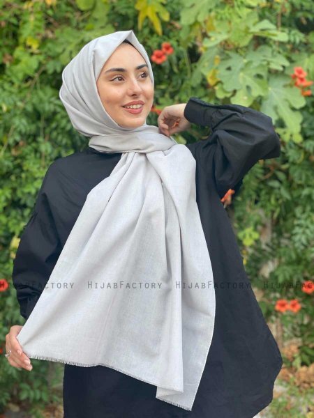 Ermina - Ljusgrå Bomull Hijab - Mirach