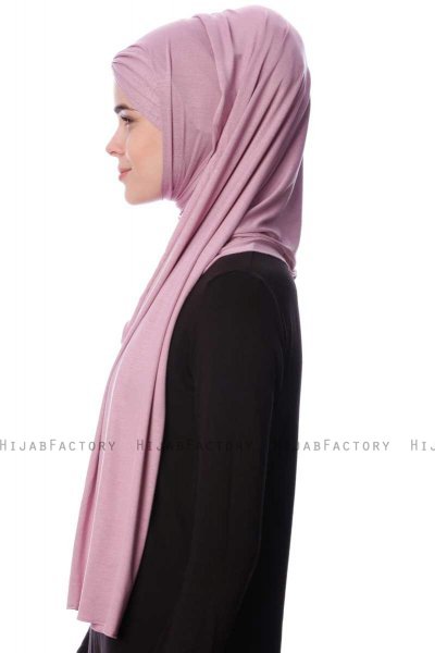 Eslem - Lila Pile Jersey Hijab - Ecardin