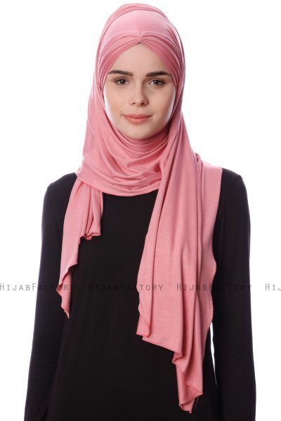 Eslem - Mörkrosa Pile Jersey Hijab - Ecardin