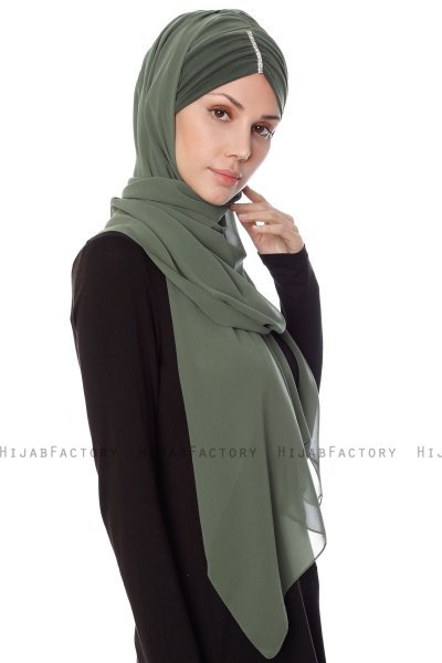 Evren - Khaki Chiffon Hijab