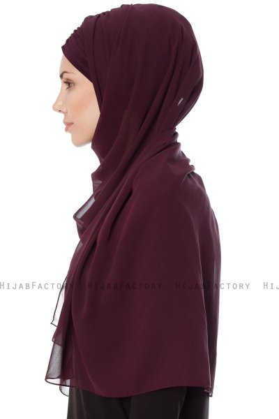 Evren - Plommon Chiffon Hijab