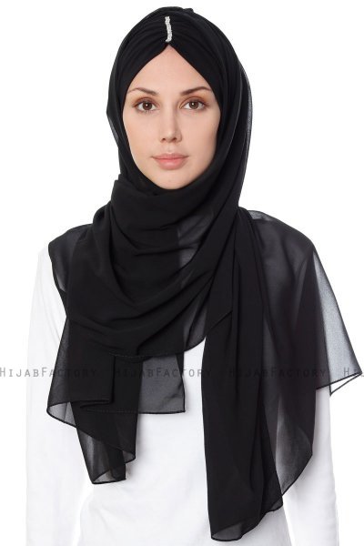 Evren - Svart Chiffon Hijab