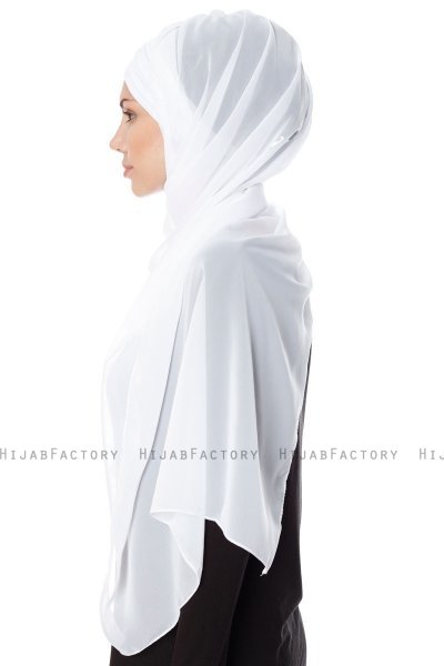 Evren - Vit Chiffon Hijab