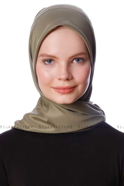 Eylul - Khaki Fyrkantig Rayon Hijab
