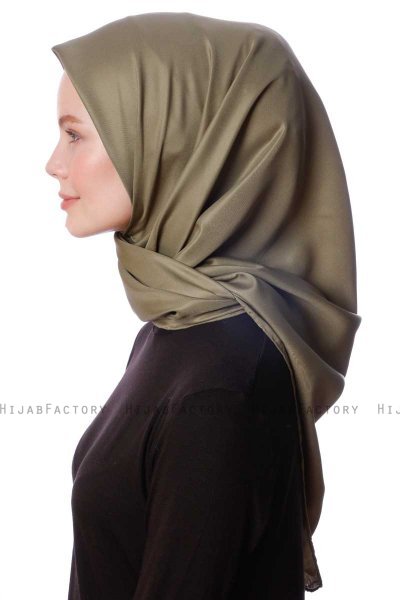 Eylul - Khaki Fyrkantig Rayon Hijab
