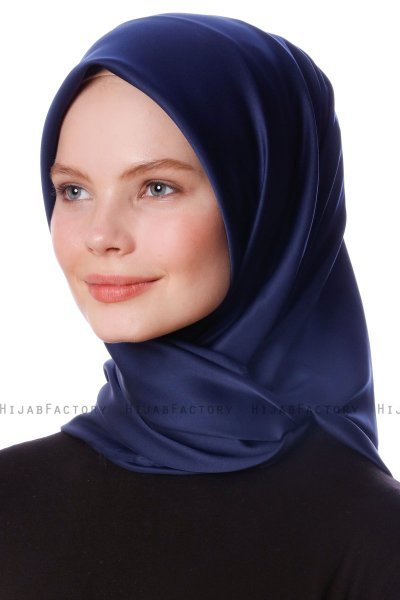 Eylul - Marinblå Fyrkantig Rayon Hijab
