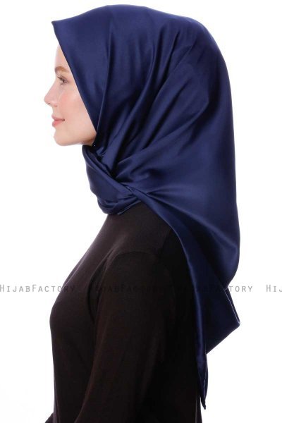 Eylul - Marinblå Fyrkantig Rayon Hijab