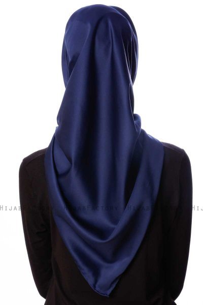 Eylul - Marinblå Fyrkantig Rayon Hijab