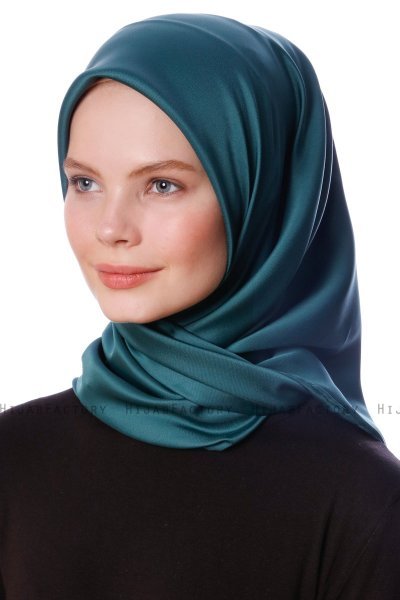 Eylul - Mörkgrön Fyrkantig Rayon Hijab