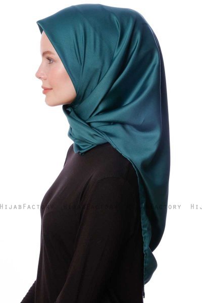 Eylul - Mörkgrön Fyrkantig Rayon Hijab