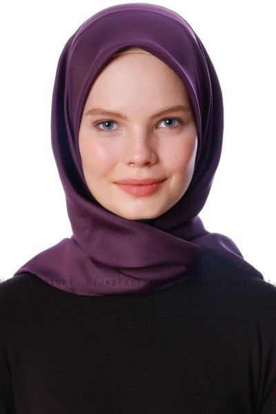Eylul - Plommon Fyrkantig Rayon Hijab