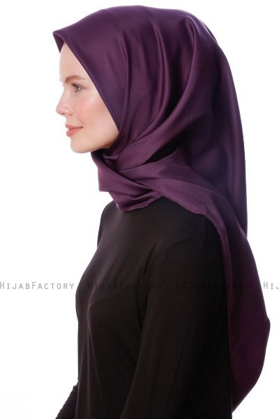 Eylul - Plommon Fyrkantig Rayon Hijab