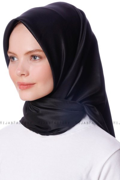 Eylul - Svart Fyrkantig Rayon Hijab