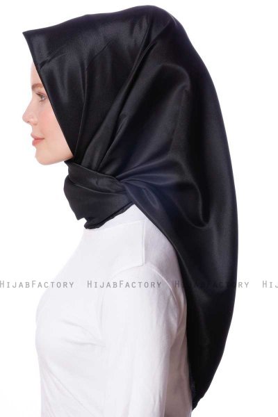 Eylul - Svart Fyrkantig Rayon Hijab