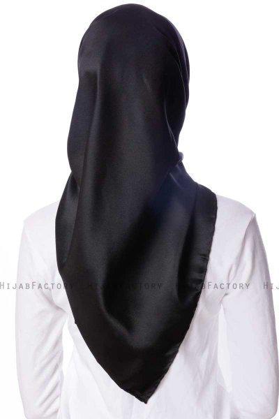 Eylul - Svart Fyrkantig Rayon Hijab