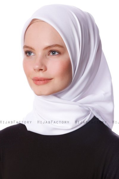Eylul - Vit Fyrkantig Rayon Hijab